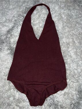 Women my Halter One-Piece bodysuit in Deep Burgundy